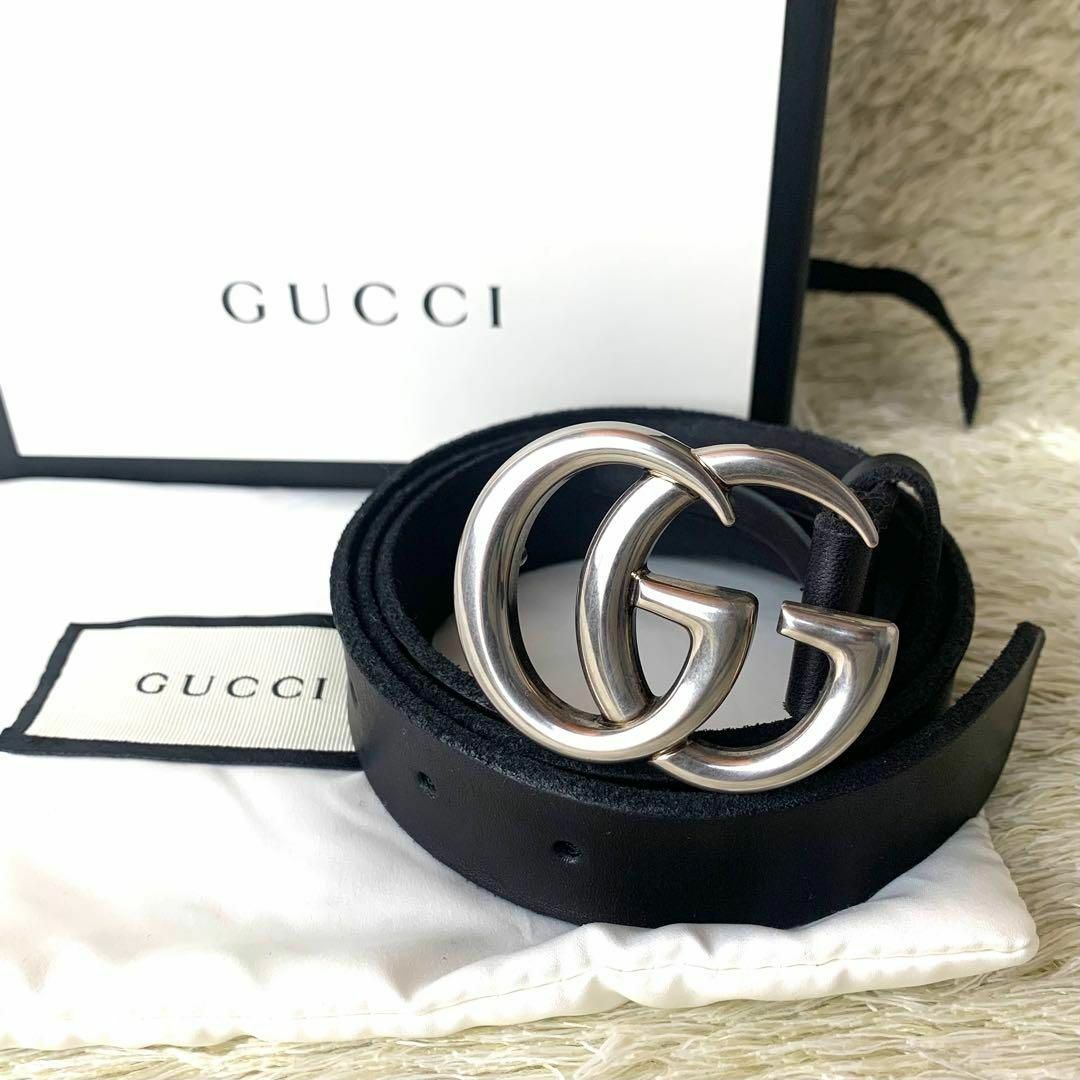 Gucci - 【極美品】グッチ ベルト マーモント GGバックル シルバー金具
