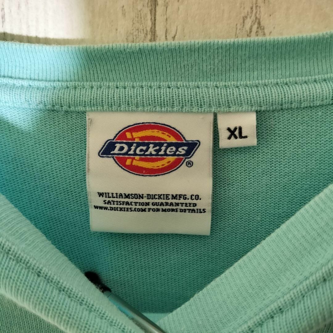 Dickies(ディッキーズ)のdickies　ワンポイント　ロンT　袖ロゴ　ストリート　ゆるダボ　古着　水色 メンズのトップス(Tシャツ/カットソー(七分/長袖))の商品写真