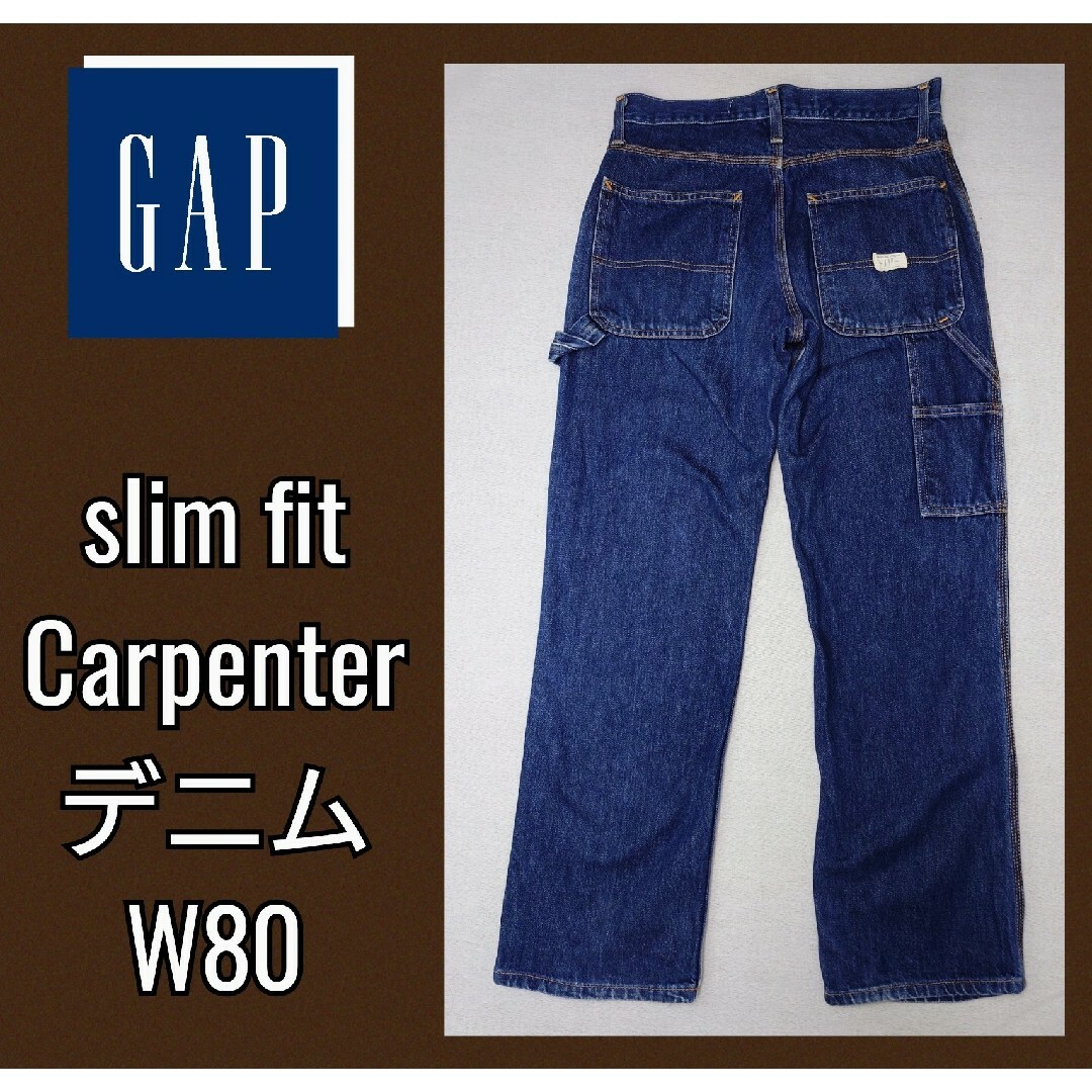 GAP GAP☆カーペンターパンツ☆デニム☆W80☆スリムフィット☆ワークパンツ☆美品の通販 by MACO-G GAP carpenter ハーフパンツ デニム ジーンズ