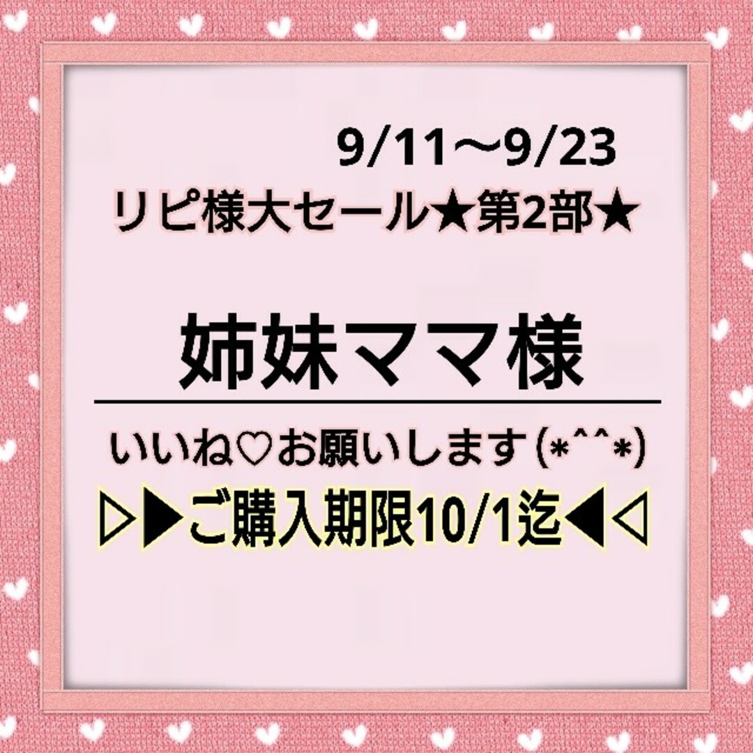 227♥姉妹ママ様 ⭕1400円⭕ ハンドメイドの素材/材料(型紙/パターン)の商品写真