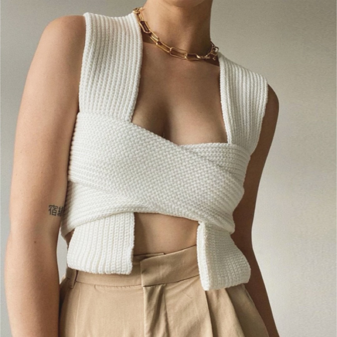 ALEXIA STAM(アリシアスタン)の【Knit bustier】#815 グリーン　ラスト‼️ レディースのトップス(ベアトップ/チューブトップ)の商品写真