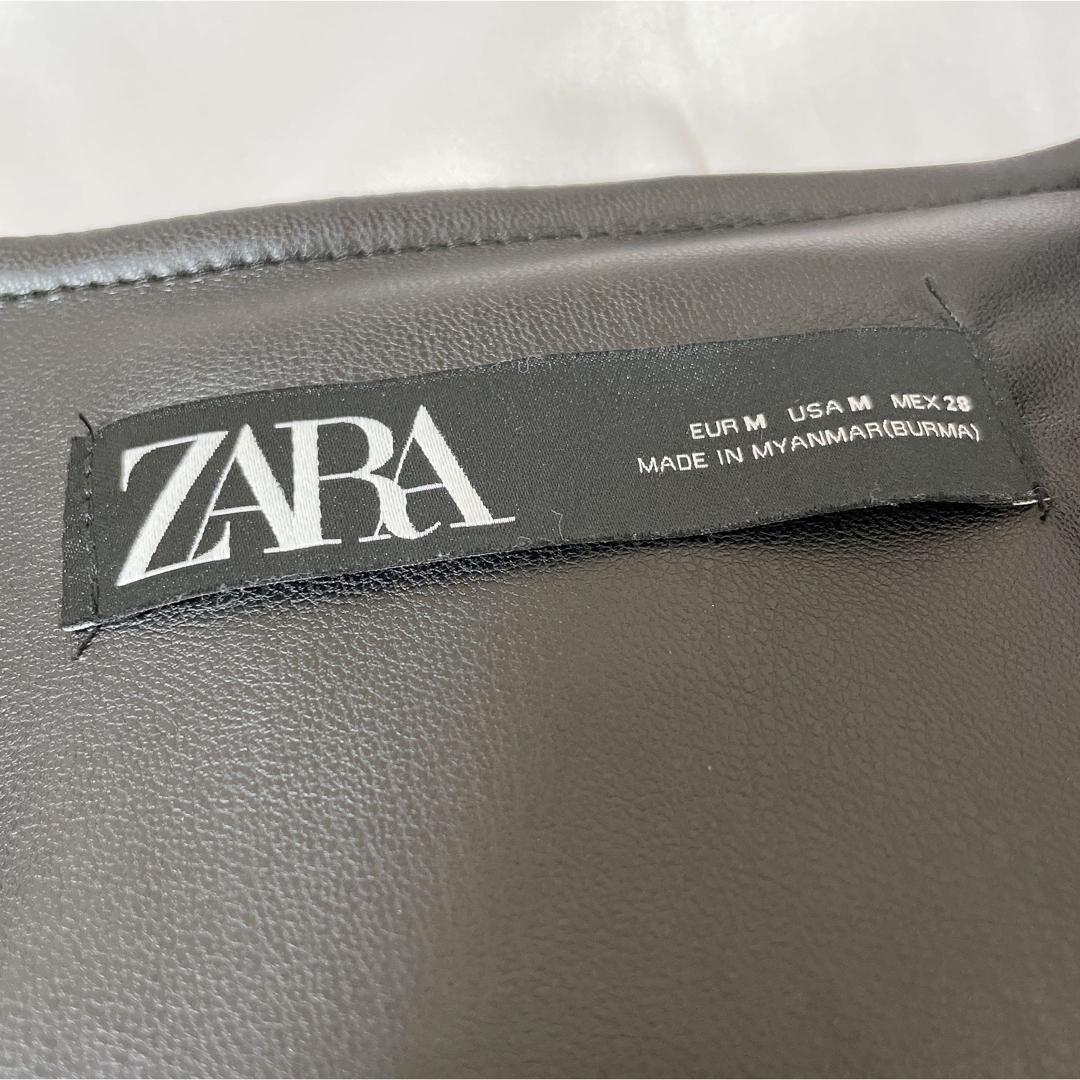 ZARA ザラ ノーカラーペプラムレザージャケット 3