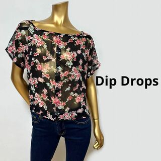 ディップドロップス(Dip Drops)の【3107】DipDrops 花柄 シースルー ブラウス シャツ(シャツ/ブラウス(半袖/袖なし))