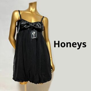 ハニーズ(HONEYS)の【3111】Honeys バルーン ワンピース M スパンコール リボン(ミニワンピース)