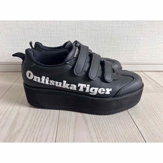 オニツカタイガー(Onitsuka Tiger)のオニツカタイガー　厚底スニーカー　マジックテープ　ブラック　24.0(スニーカー)