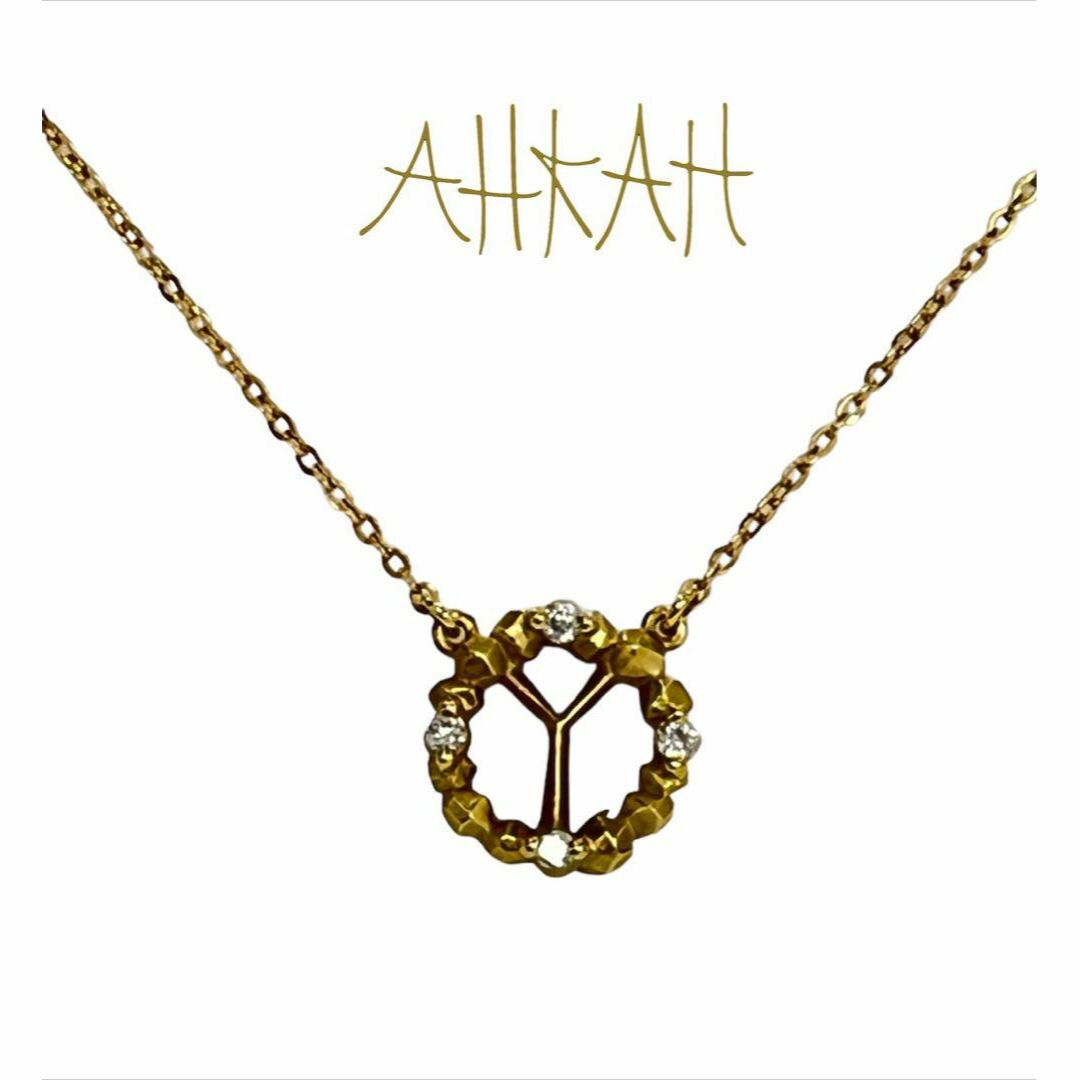 ahkah アルファベットダイヤネックレス 0906