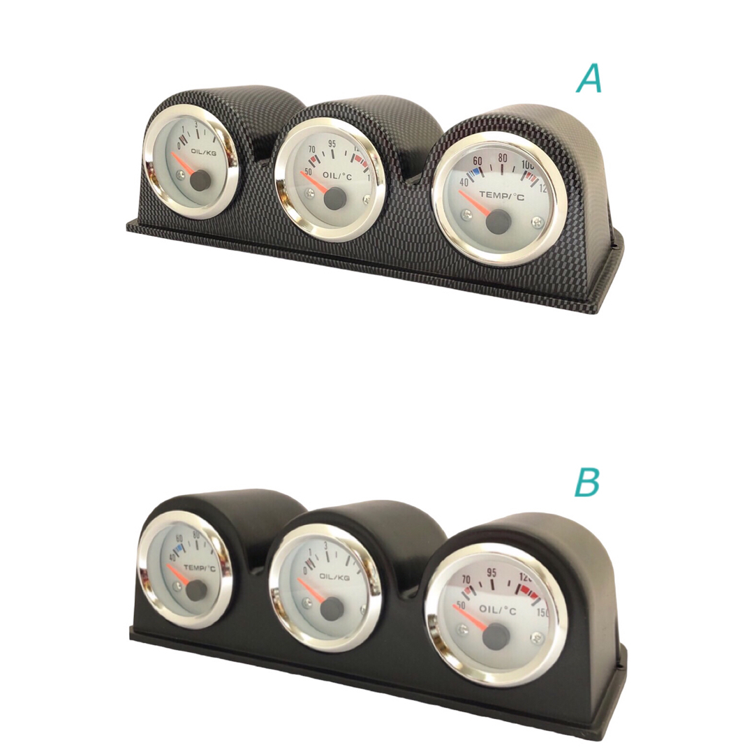 汎用 3連 メーター セット センサー 油温 油圧 水温 電圧