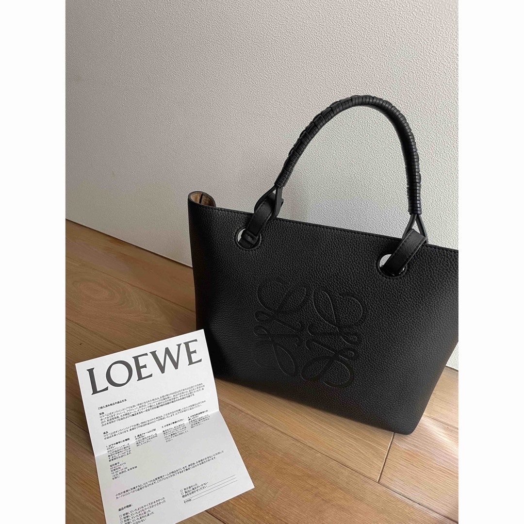 ロエベ LOEWE アナグラム トートバッグ スモール グレイン 黒 A4サイズ