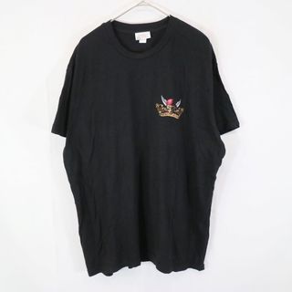 ディズニー(Disney)のDisney ディズニー パイレーツオブカリビアン ワンポイント 半袖Ｔシャツ ブラック (メンズ XXL) 中古 古着 N8475(Tシャツ/カットソー(半袖/袖なし))