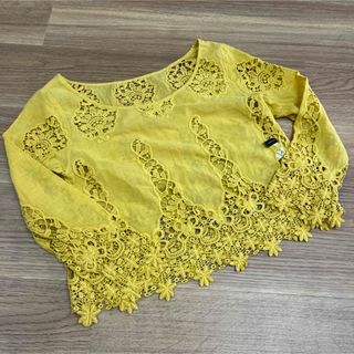 デュラス(DURAS)の刺繍ブラウス　マスタード(シャツ/ブラウス(長袖/七分))