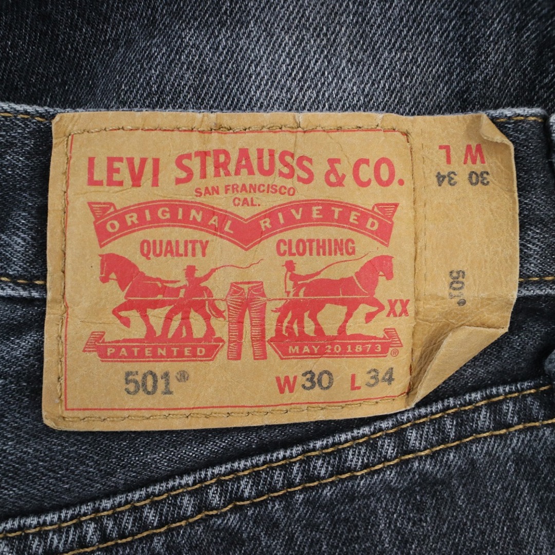 Levi's(リーバイス)のLevi's リーバイス 501 ストレート デニムパンツ アメカジ ブラック (メンズ 30/34) 中古 古着 N8513 メンズのトップス(ジャージ)の商品写真