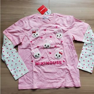 ミキハウス(mikihouse)の新品未使用タグ付き☆ミキハウス　うさこお顔いっぱい重ね着風長袖Tシャツ(Tシャツ/カットソー)