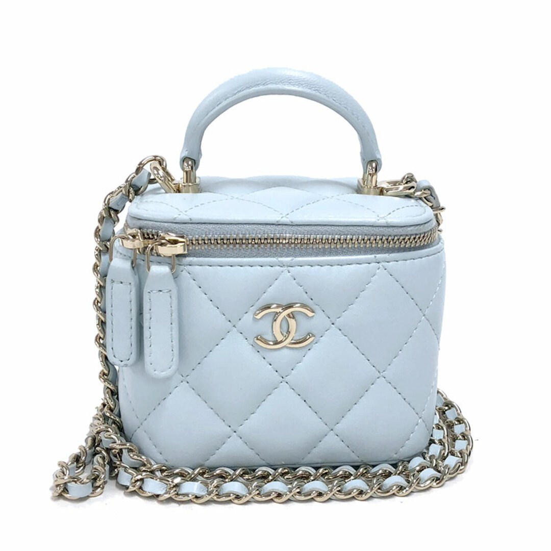 シャネル CHANEL スモール バニティチェーン AP2198 ライトブルー