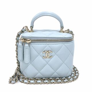 シャネル(CHANEL)の　シャネル CHANEL スモール バニティチェーン AP2198 ライトブルー ゴールド金具 ラムスキン レディース ショルダーバッグ(ショルダーバッグ)