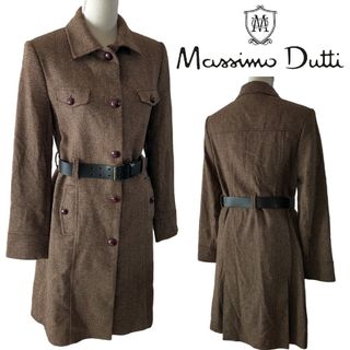 マッシモデュッティ(Massimo Dutti)の未使用品✨マッシモデュッティ ステンカラーコート ヘリンボーン くるみボタン L(ロングコート)