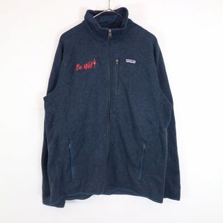 パタゴニア(patagonia)のpatagonia パタゴニア フルジップセーター アウトドア キャンプ アウター 防寒 登山 ネイビー (メンズ L) 中古 古着 N8581(ニット/セーター)