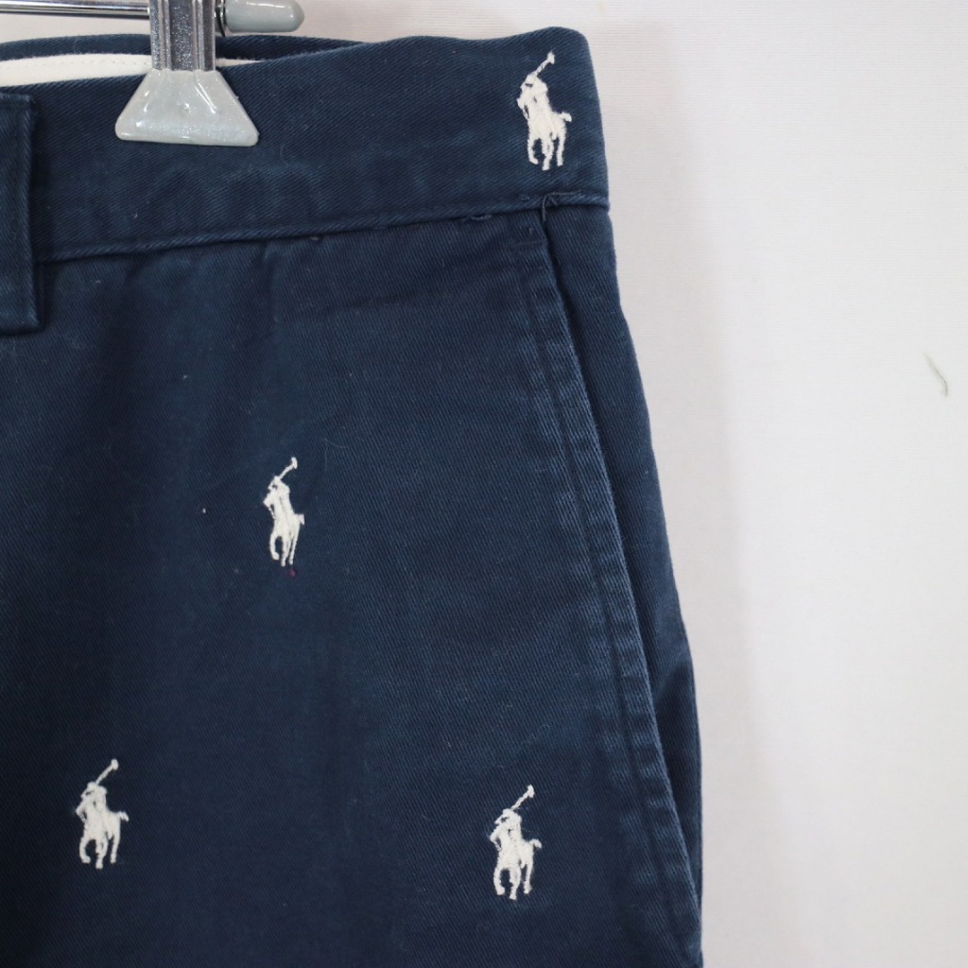 POLO RALPH LAUREN(ポロラルフローレン)のPolo by Ralph Lauren ポロバイラルフローレン ショートパンツ アメカジ 総柄 ネイビー (メンズ 33) 中古 古着 N8601 メンズのパンツ(ショートパンツ)の商品写真