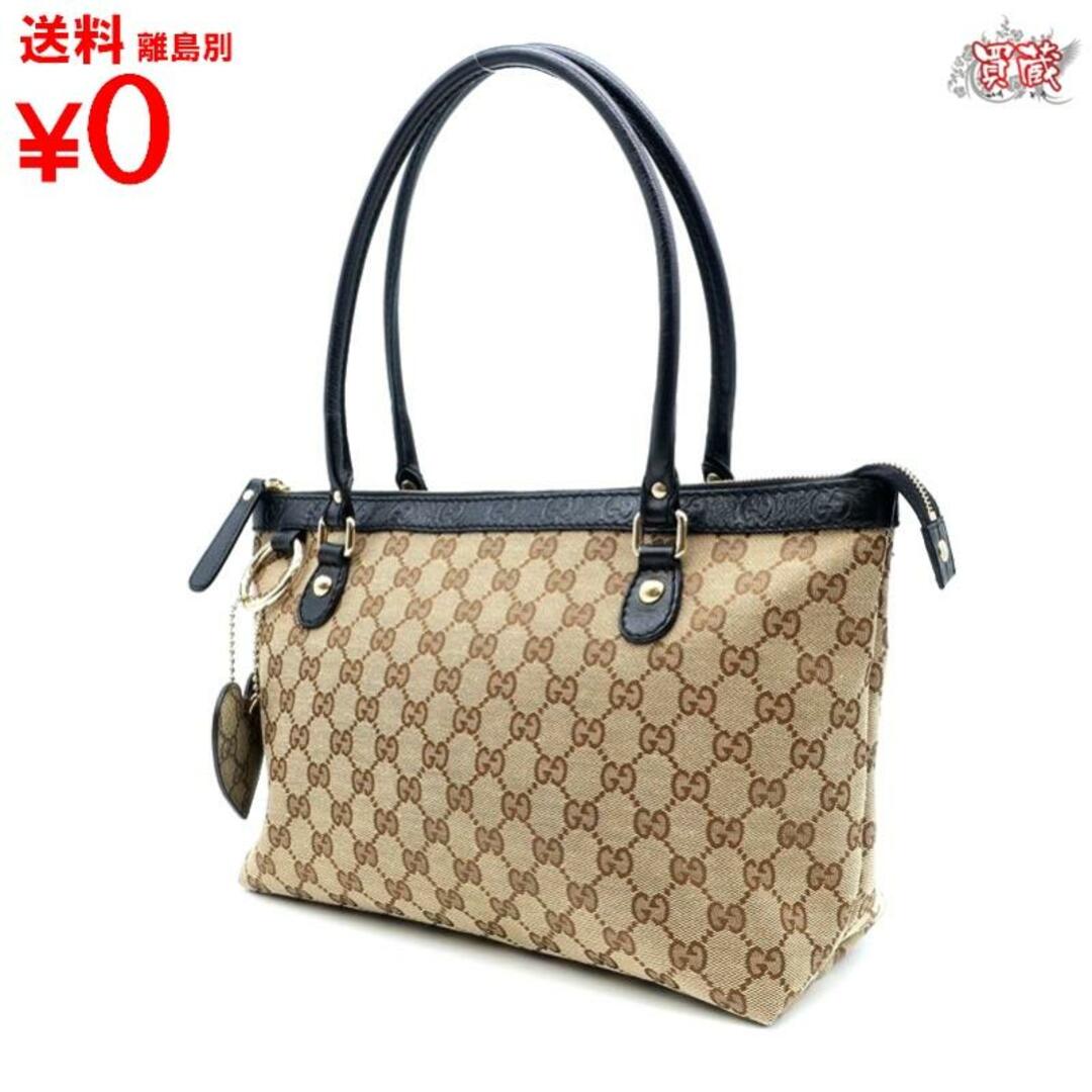 GUCCI グッチ GGキャンバス トートバッグ 211942 ベージュ ブラック