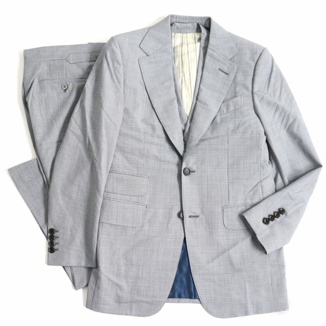 【ドンドン見直し】美品▽Dunhill ダンヒル BELGRAVIA ガンクラブチェック 裏地シルク使用 ウール 3ピース スーツ グレー 8-44J メンズ | フリマアプリ ラクマ