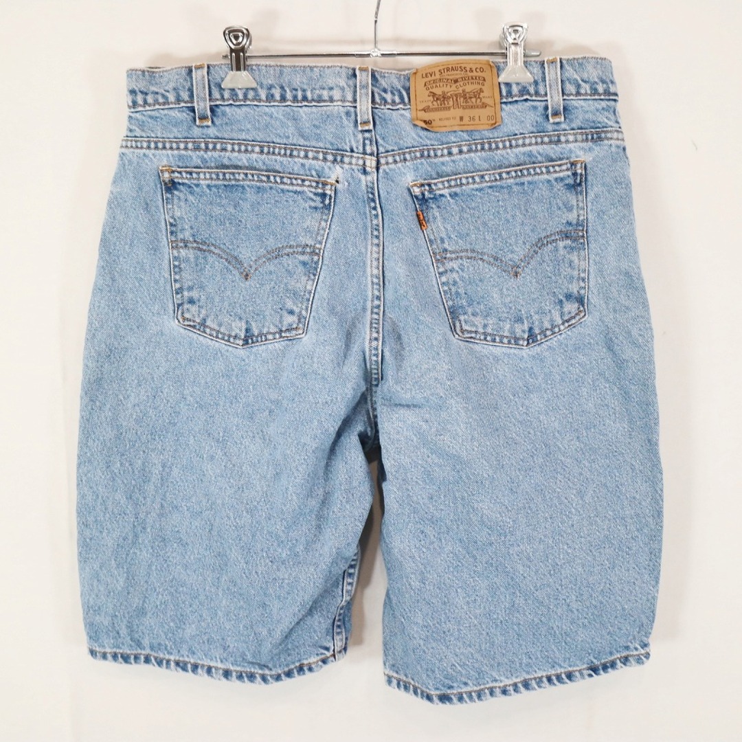 Levi's(リーバイス)のSALE/ Levi's リーバイス 550 デニムショーツ ショートパンツ オレンジタブ ライトブルー (メンズ 36) 中古 古着 N8641 メンズのパンツ(ショートパンツ)の商品写真