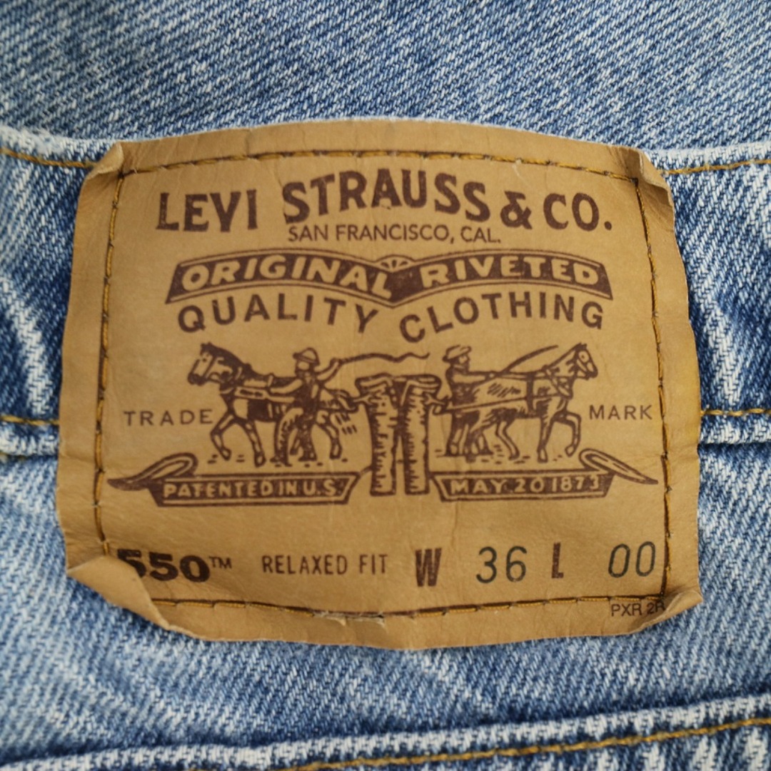 Levi's(リーバイス)のSALE/ Levi's リーバイス 550 デニムショーツ ショートパンツ オレンジタブ ライトブルー (メンズ 36) 中古 古着 N8641 メンズのパンツ(ショートパンツ)の商品写真
