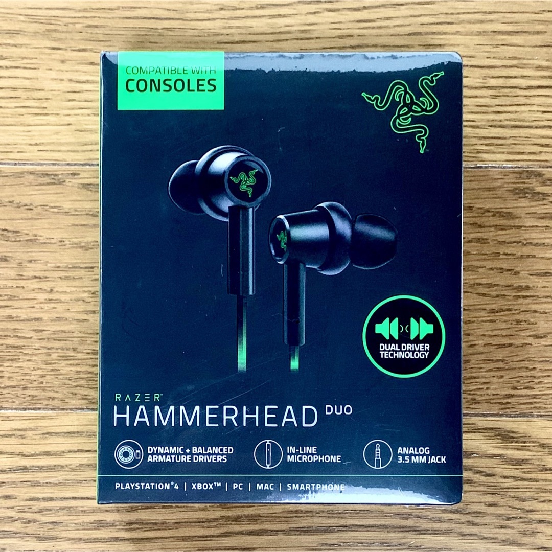 Razer(レイザー)の【新品】Hammerhead. Duo Console ゲーミングイヤフォン スマホ/家電/カメラのオーディオ機器(ヘッドフォン/イヤフォン)の商品写真