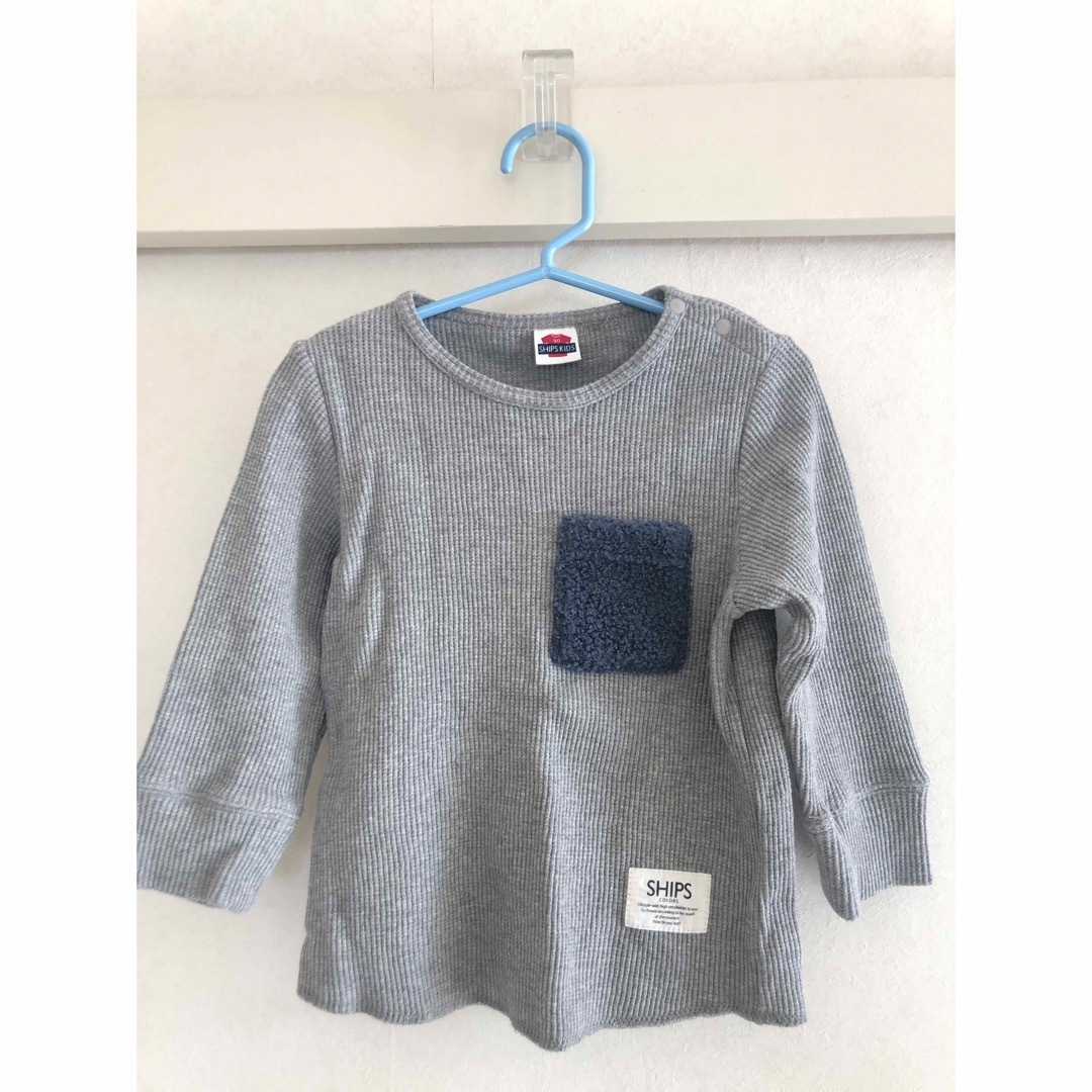 SHIPS KIDS(シップスキッズ)の【ships】異素材mix薄手長袖トレーナー【サイズ90】 キッズ/ベビー/マタニティのキッズ服男の子用(90cm~)(Tシャツ/カットソー)の商品写真