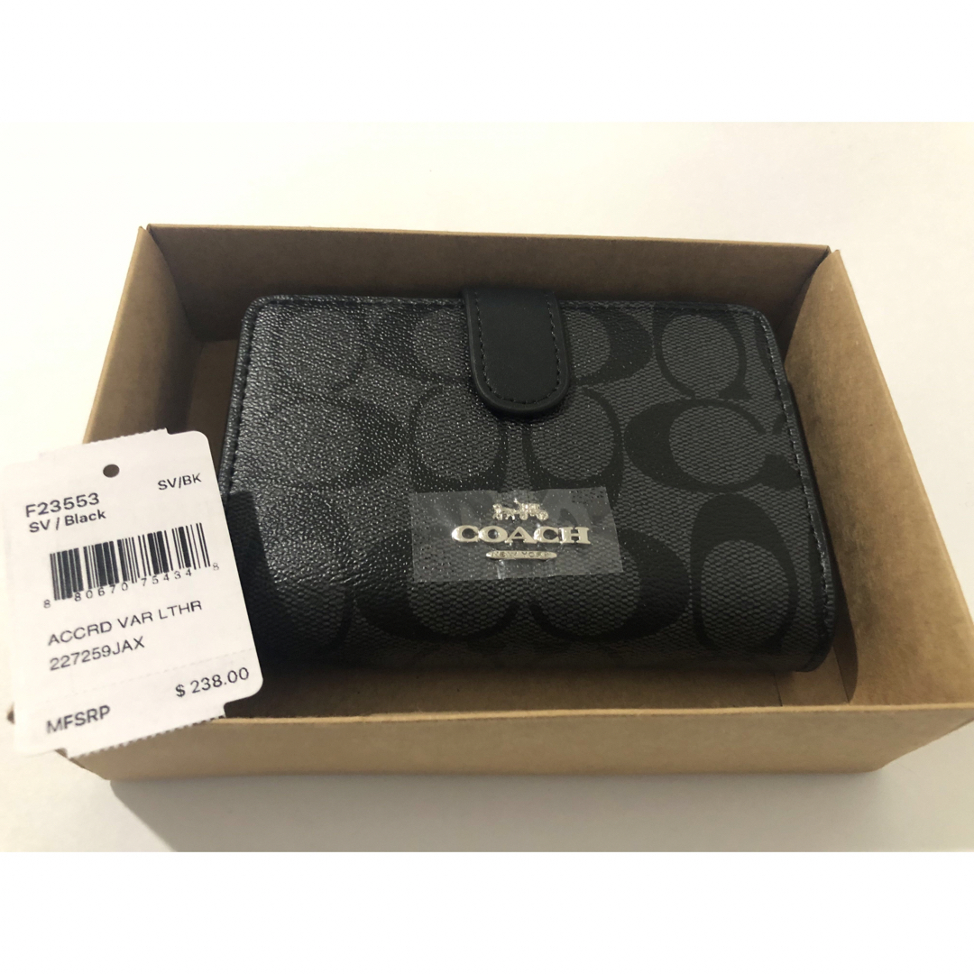 K 新品未使用 F23553 COACH コーチ 折り財布 ブラック