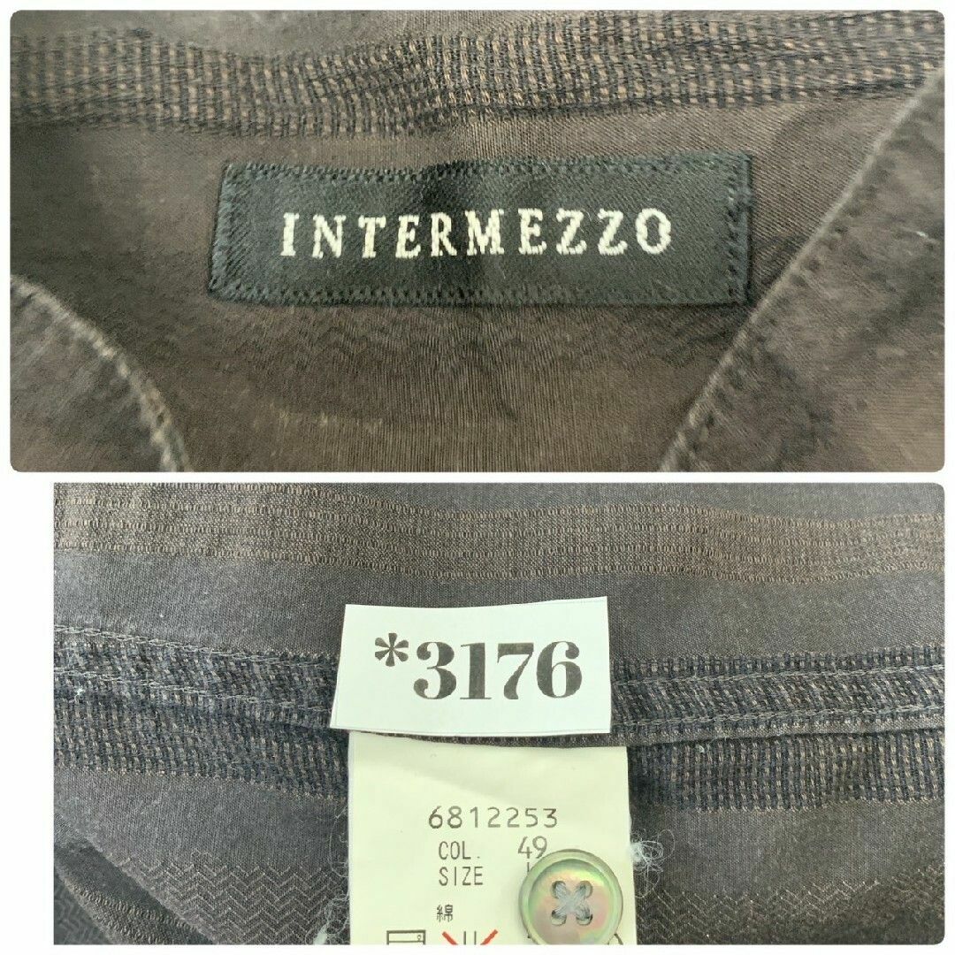 INTERMEZZO(インターメッツォ)のINTERMEZZO インターメッツォ　長袖シャツ　メンズ　総柄　春秋　ブラウン メンズのトップス(シャツ)の商品写真