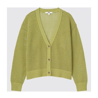 ユニクロ(UNIQLO)の【ユニクロ】メッシュショートカーディガン【グリーン】(カーディガン)