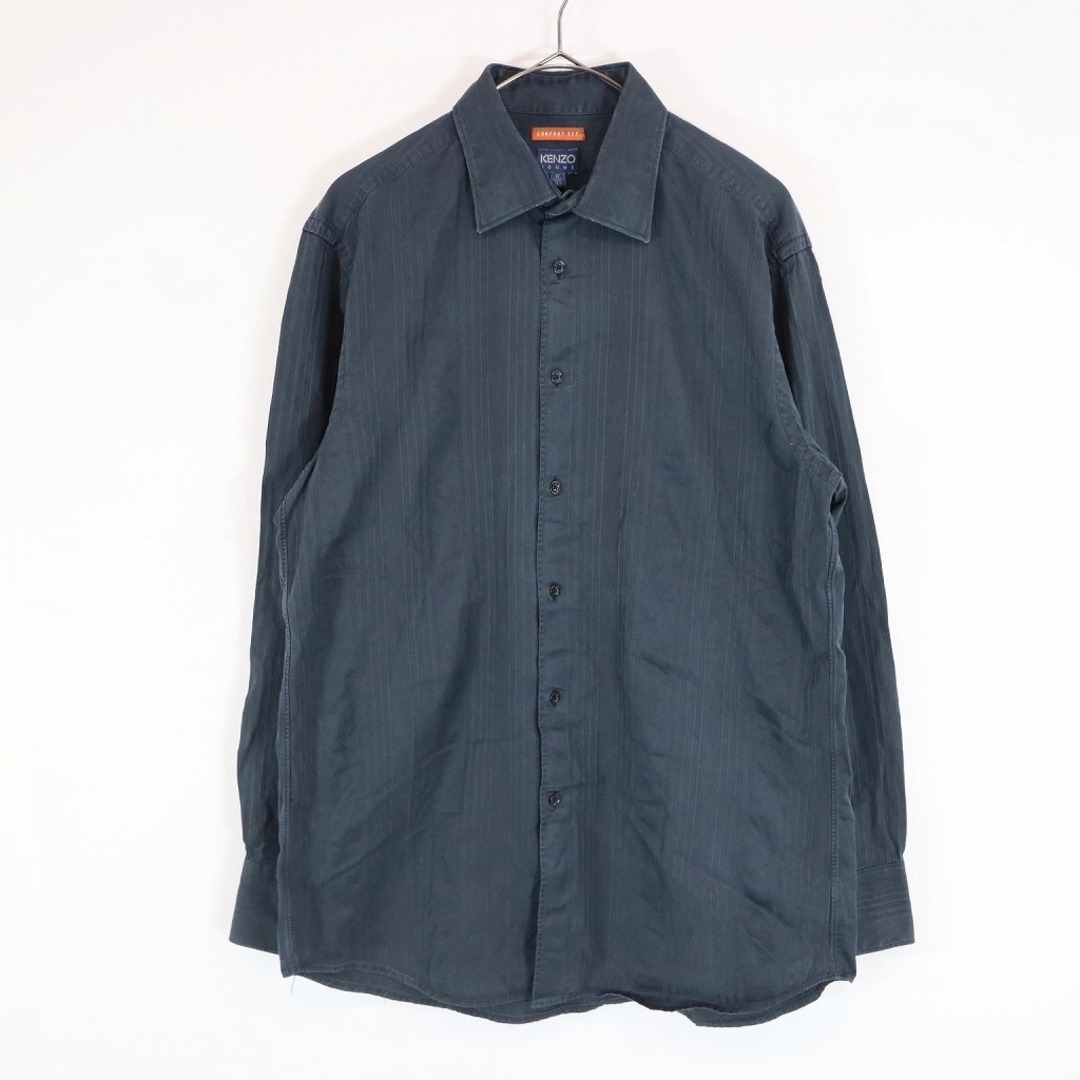SALE/ KENZO HOMME ケンゾー ドレスシャツ 長袖 大きいサイズ コットン ブラック (メンズ 42)   N8737