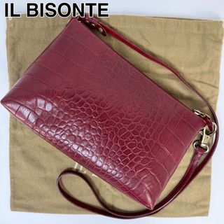 イルビゾンテ(IL BISONTE)の23H38 IL BISONTE イルビゾンテ ショルダーバッグ 型押しクロコ(ショルダーバッグ)