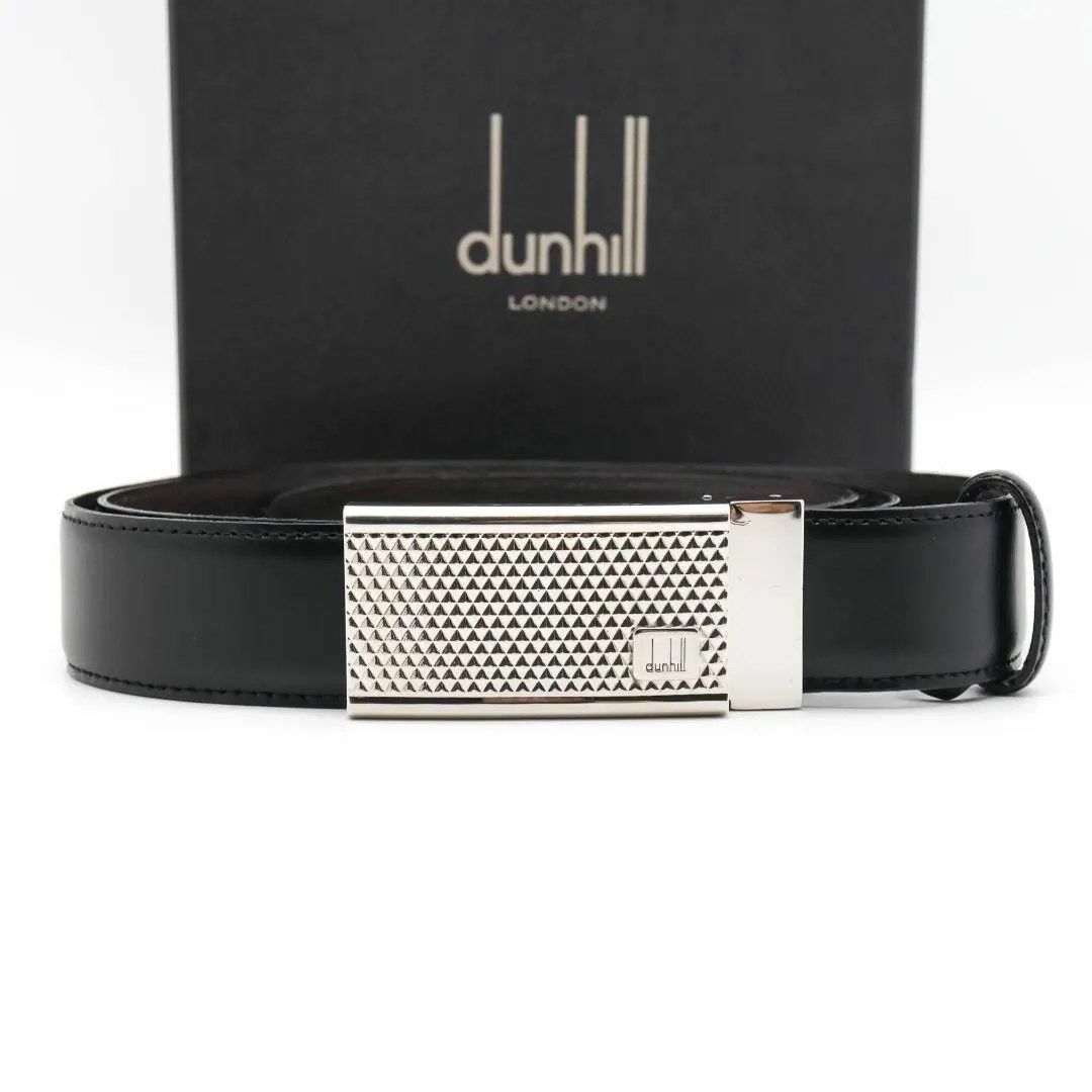 Dunhill - 《美品》dunhill ベルト ブラック 本革 ロゴバックル