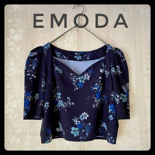 エモダ(EMODA)のEMODA 花柄カットソー Sサイズ【PO-20】(カットソー(半袖/袖なし))