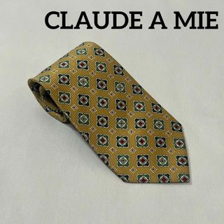 CLAUDE A MIE シルクネクタイ　ゴールド系　ビジネス　スーツ　オールド(ネクタイ)