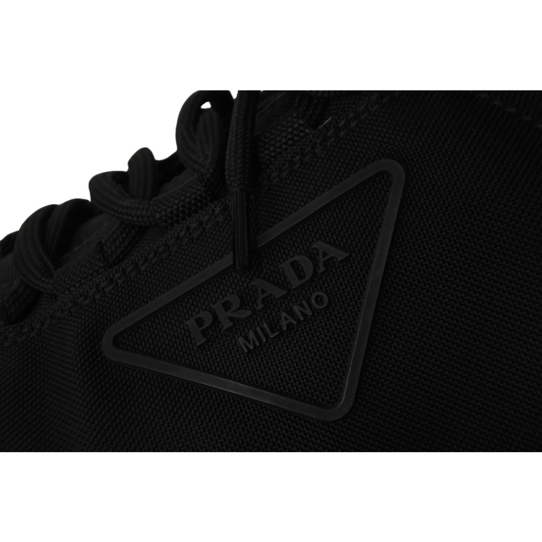 極美品 PRADA プラダ スニーカー 厚底スニーカー ナイロン レザー ブラック 2EE353 サイズ5 1/2 中古 54068