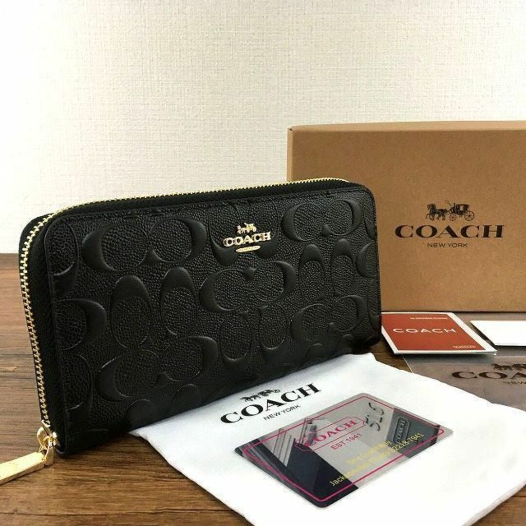 F53834サイズ未使用品 COACH ジップウォレット ブラック 41