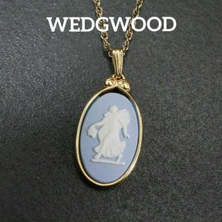 ウェッジウッド(WEDGWOOD)の【匿名配送】 ウェッジウッド ネックレス ゴールド カメオ 水色 2(ネックレス)