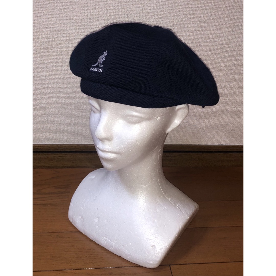 L 良品 KANGOL ハンチングキャップ カンゴール ベレー帽 ネイビー 紺