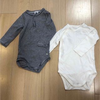 プチバトー(PETIT BATEAU)のプチバトー　長袖ロンパース2枚セット(ロンパース)