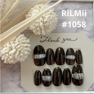 RiLMii#1058 ブラック×リング/ネイルチップ
