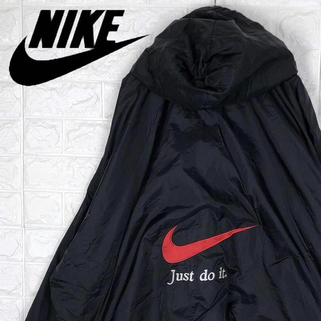 NIKE 00s y2k 胸ロゴ ダウンジャケット Lサイズ ブラック テック