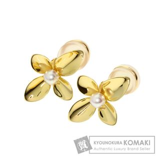 MIKIMOTO - 美品 ミキモト 2Pダイヤ 3粒 パール K18YG リング MG73の