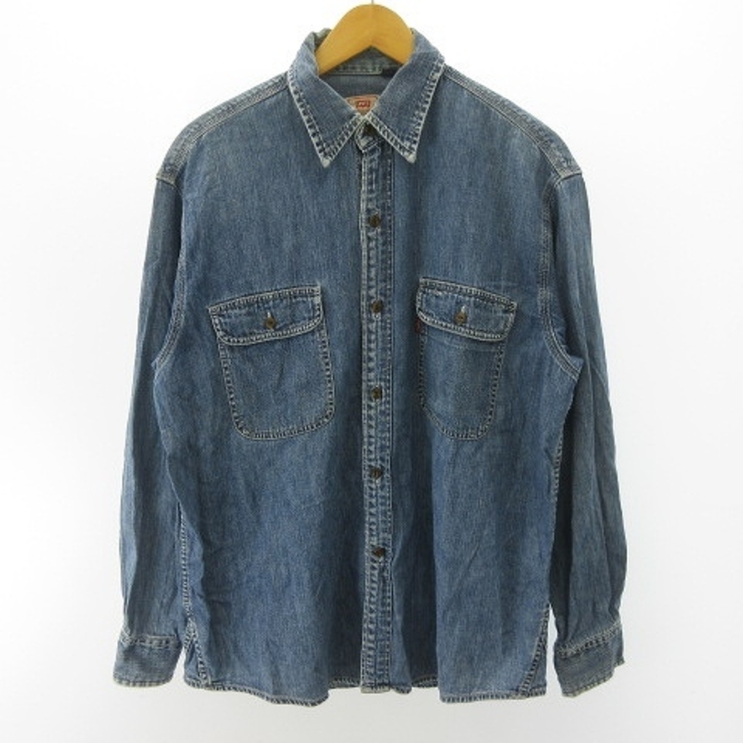 LEVI'S リーバイス デニムシャツ L インディゴブルー 長袖 無地