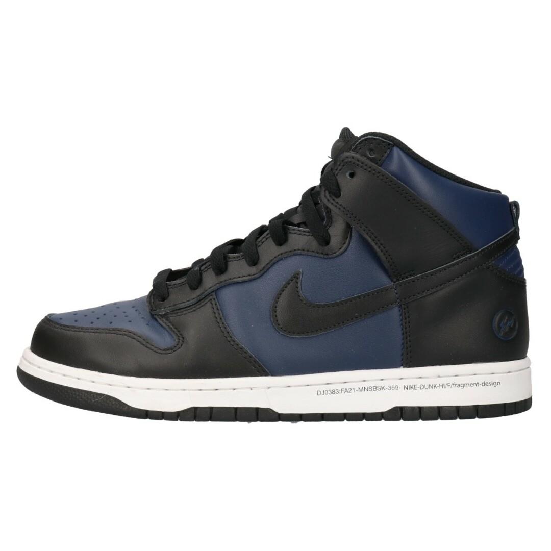 NIKE ナイキ ×FRAGMENT DESIGN DUNK HIGH CITY PACK MIDNIGHT NAVY DJ0383-400 フラグメント ダンクハイ ハイカットスニーカー ミッドナイトネイビー ブラック US9.5/27.5cm