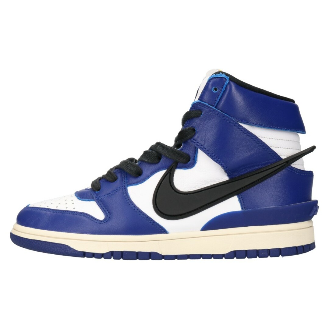 280センチワイズNIKE ナイキ ×AMBUSH DUNK HIGH Deep Royal アンブッシュ ダンクハイ ディープロイヤル ハイカットスニーカー ホワイト/ブルー US7/25cm CU7544-400