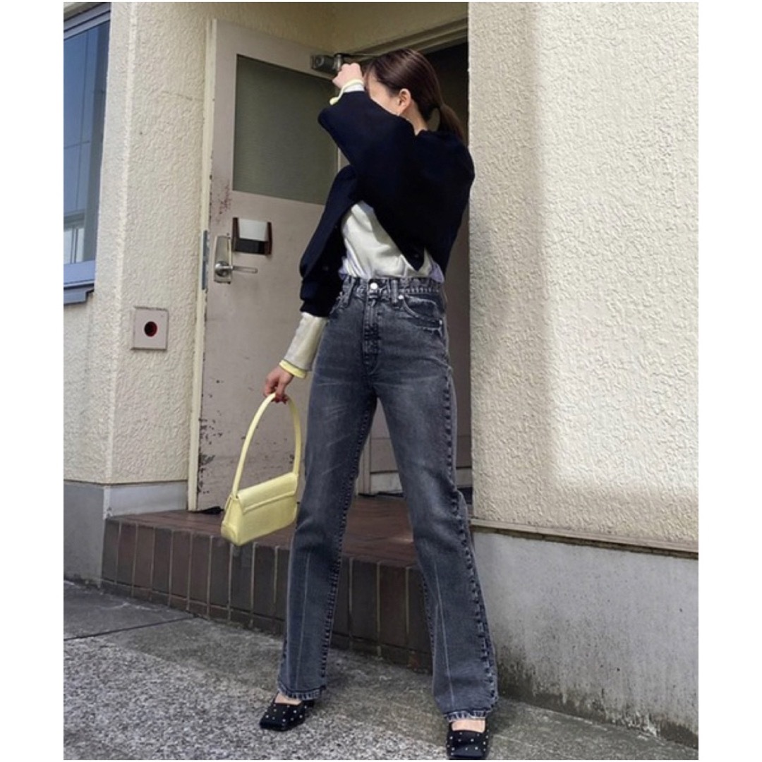 Ameri vintage HIGH WAIST FLARE DENIM735cmわたり幅