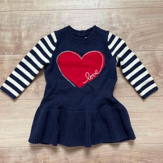 ベビーギャップ(babyGAP)のコットンニットワンピース　70(ワンピース)