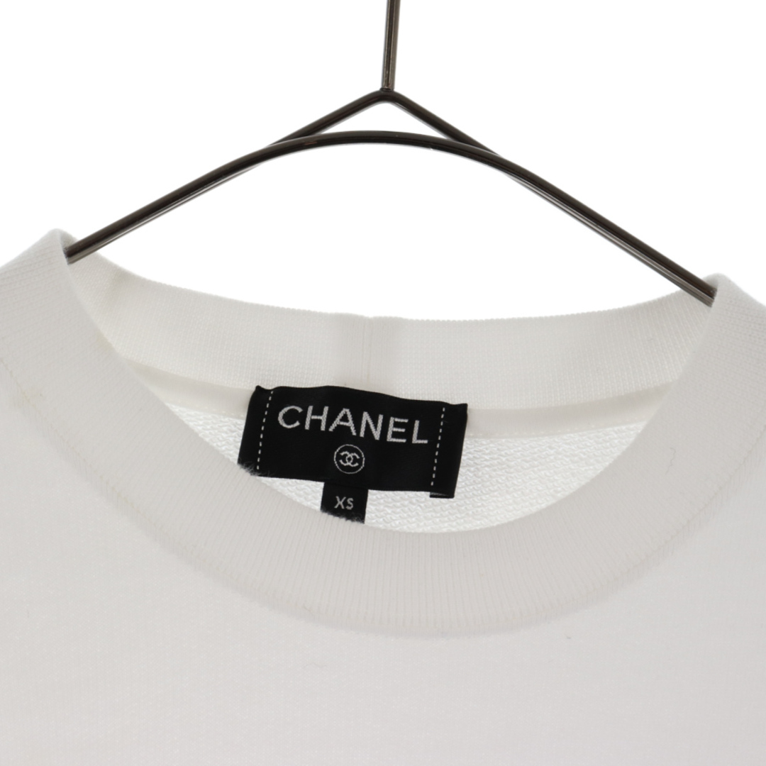 CHANEL シャネル 20P ビジュー プリント クルーネックスウェットトレーナー P63298K48933 ホワイト