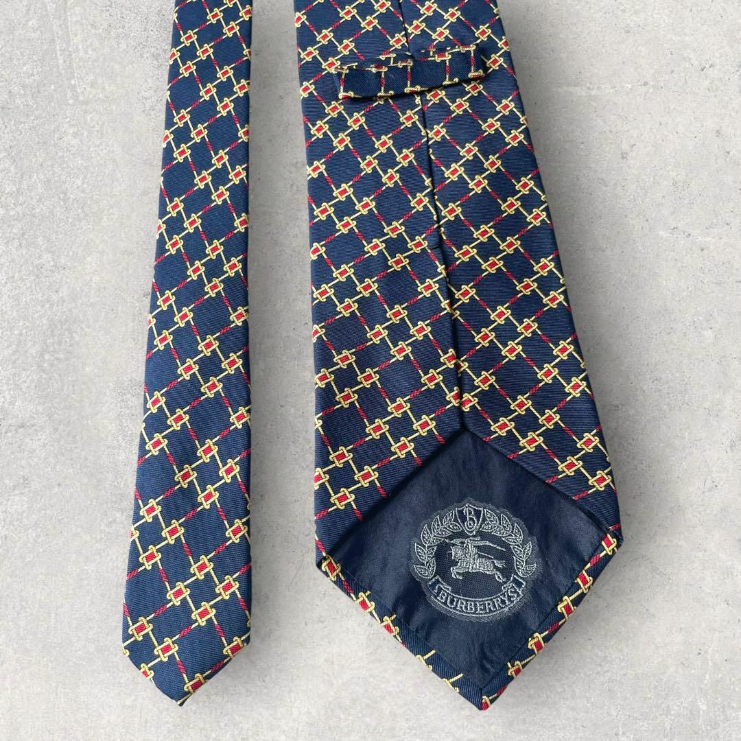 BURBERRY - 美品 Burberry バーバリー 格子柄 鎖 チェック柄 ネクタイ